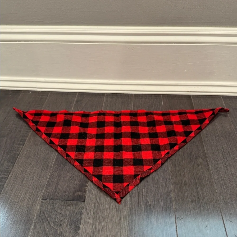 NWOT Red and Black Plaid Promoted to Big Sister Pet Dog Bandana Medium/Large Dog